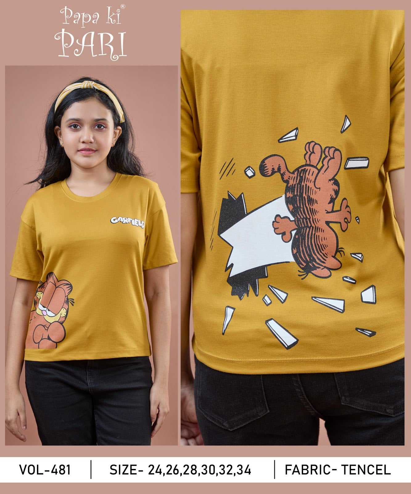 Vol 481 Papa Ki Pari Lycra Tencil Girls Top Exporter India