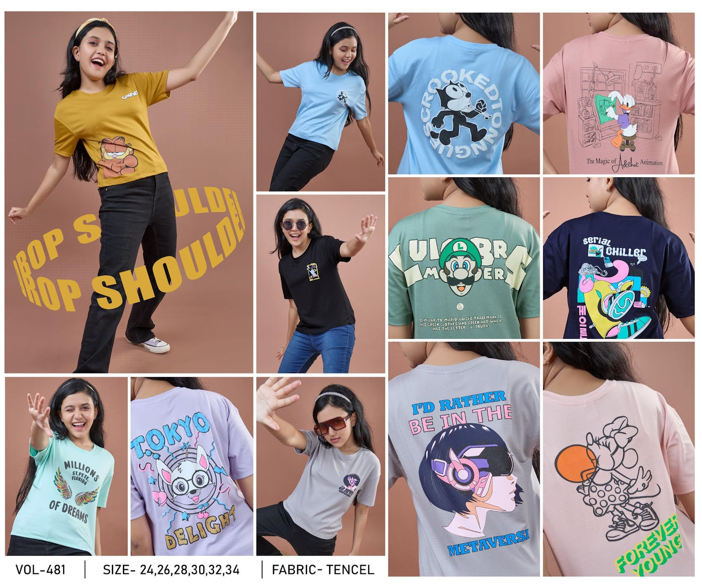 Vol 481 Papa Ki Pari Lycra Tencil Girls Top Exporter India