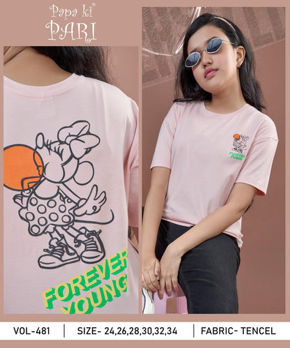 Vol 481 Papa Ki Pari Lycra Tencil Girls Top Exporter India