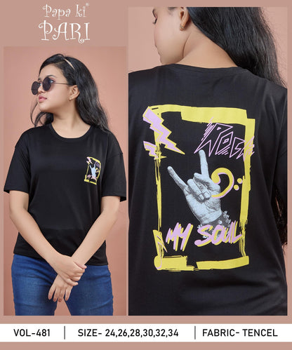 Vol 481 Papa Ki Pari Lycra Tencil Girls Top Exporter India