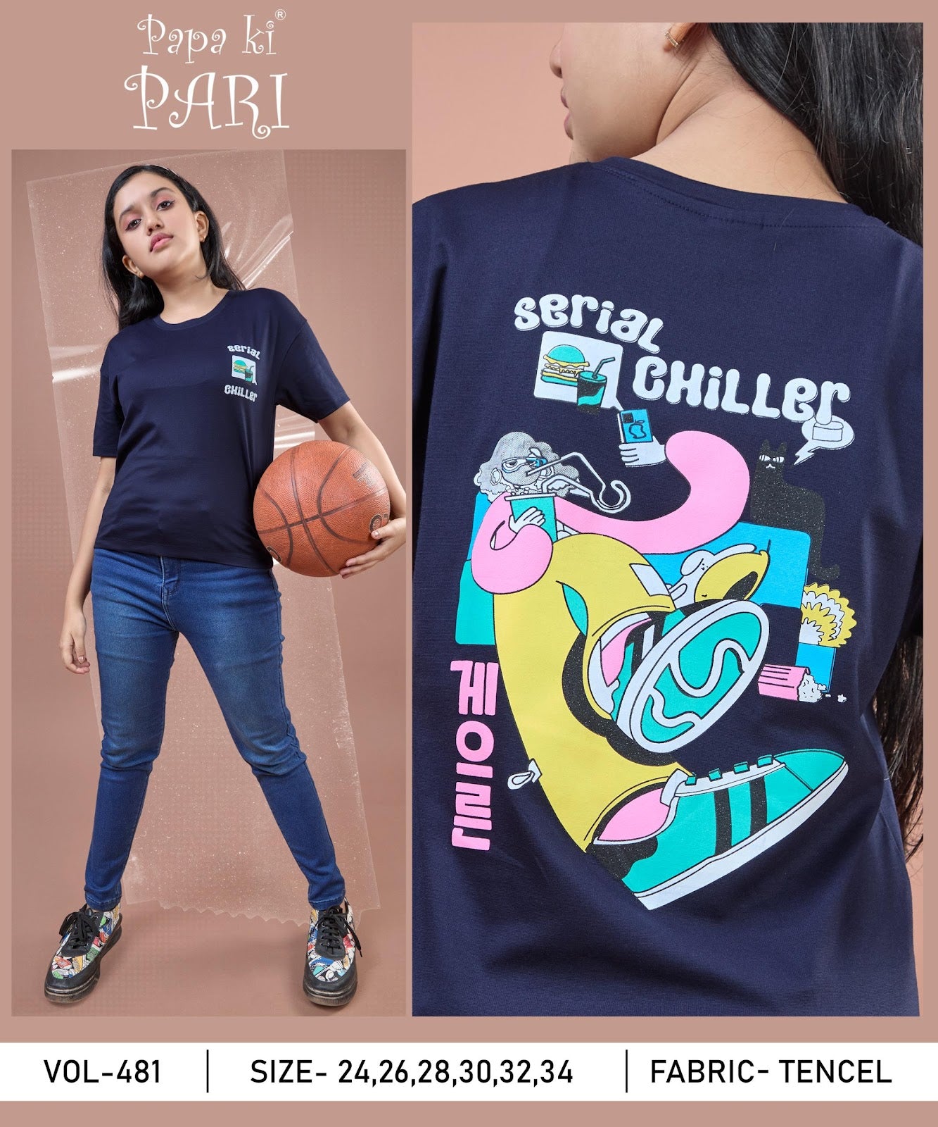 Vol 481 Papa Ki Pari Lycra Tencil Girls Top Exporter India