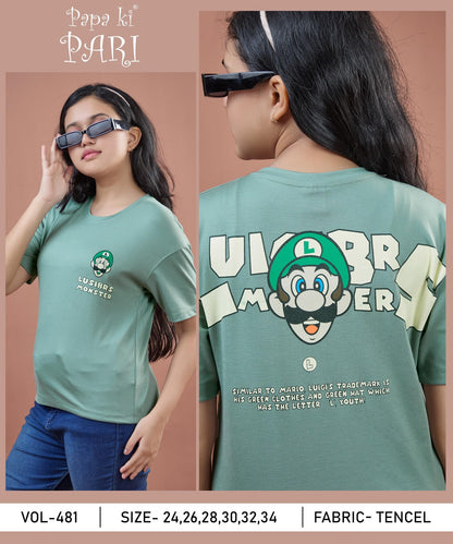 Vol 481 Papa Ki Pari Lycra Tencil Girls Top Exporter India