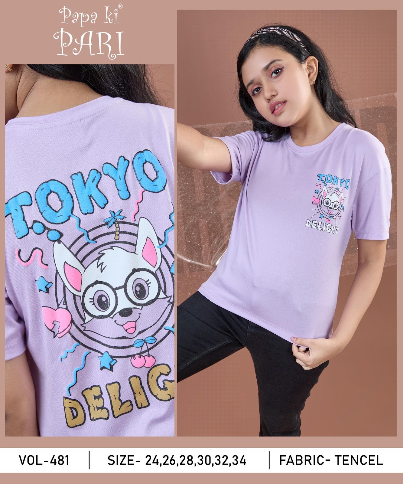 Vol 481 Papa Ki Pari Lycra Tencil Girls Top Exporter India