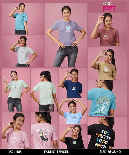 Vol 483 Pyari Pari Lycra Tencil Girls Top Wholesaler India