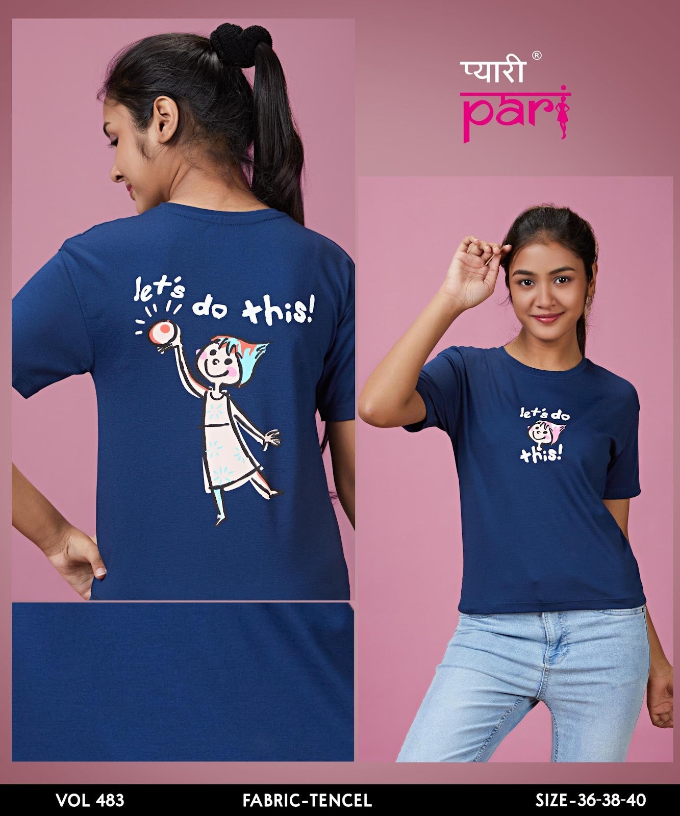 Vol 483 Pyari Pari Lycra Tencil Girls Top Wholesaler India