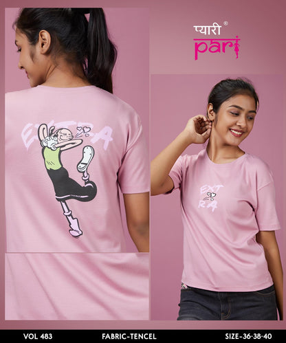 Vol 483 Pyari Pari Lycra Tencil Girls Top Wholesaler India