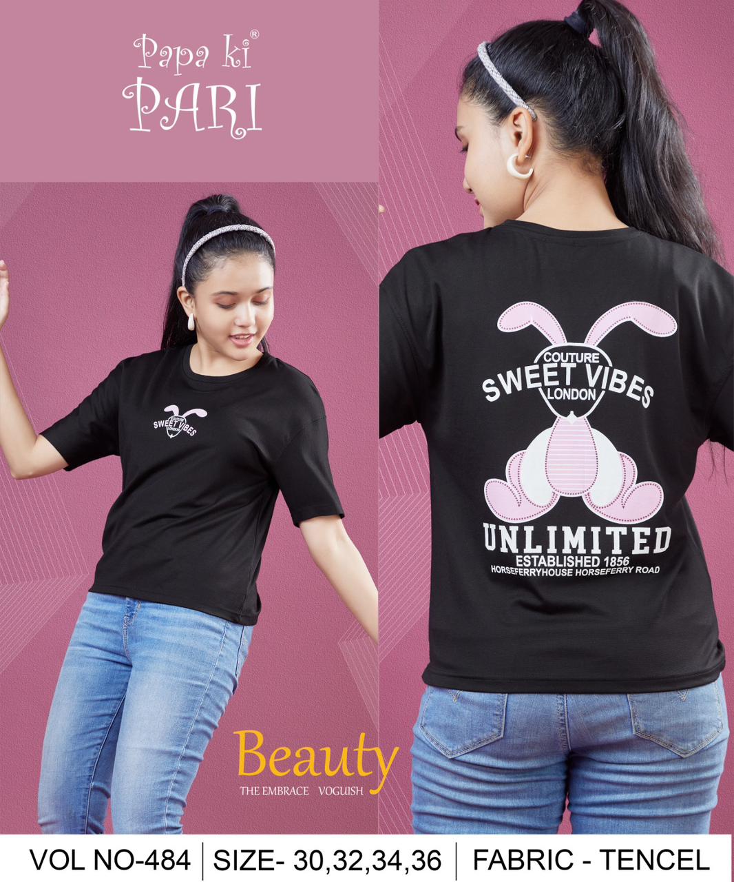 Vol 484 Papa Ki Pari Tencil Girls Top Wholesale