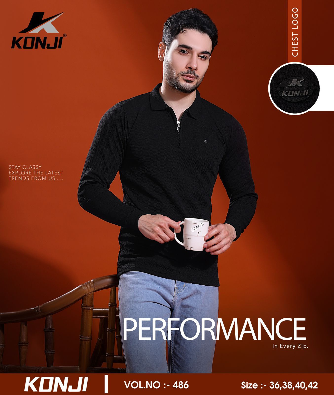 Vol 486 Konji Crepe Mens Tshirts Exporter Ahmedabad
