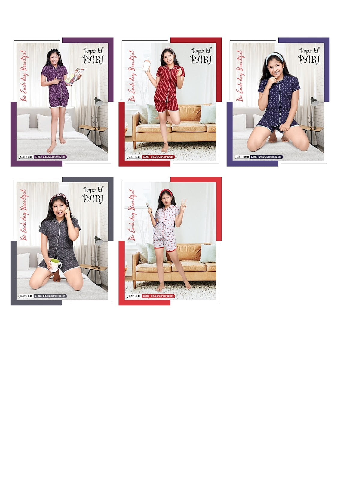 Vol 48 Papa Ki Pari Biowash Girls Shorts Set Wholesaler Ahmedabad