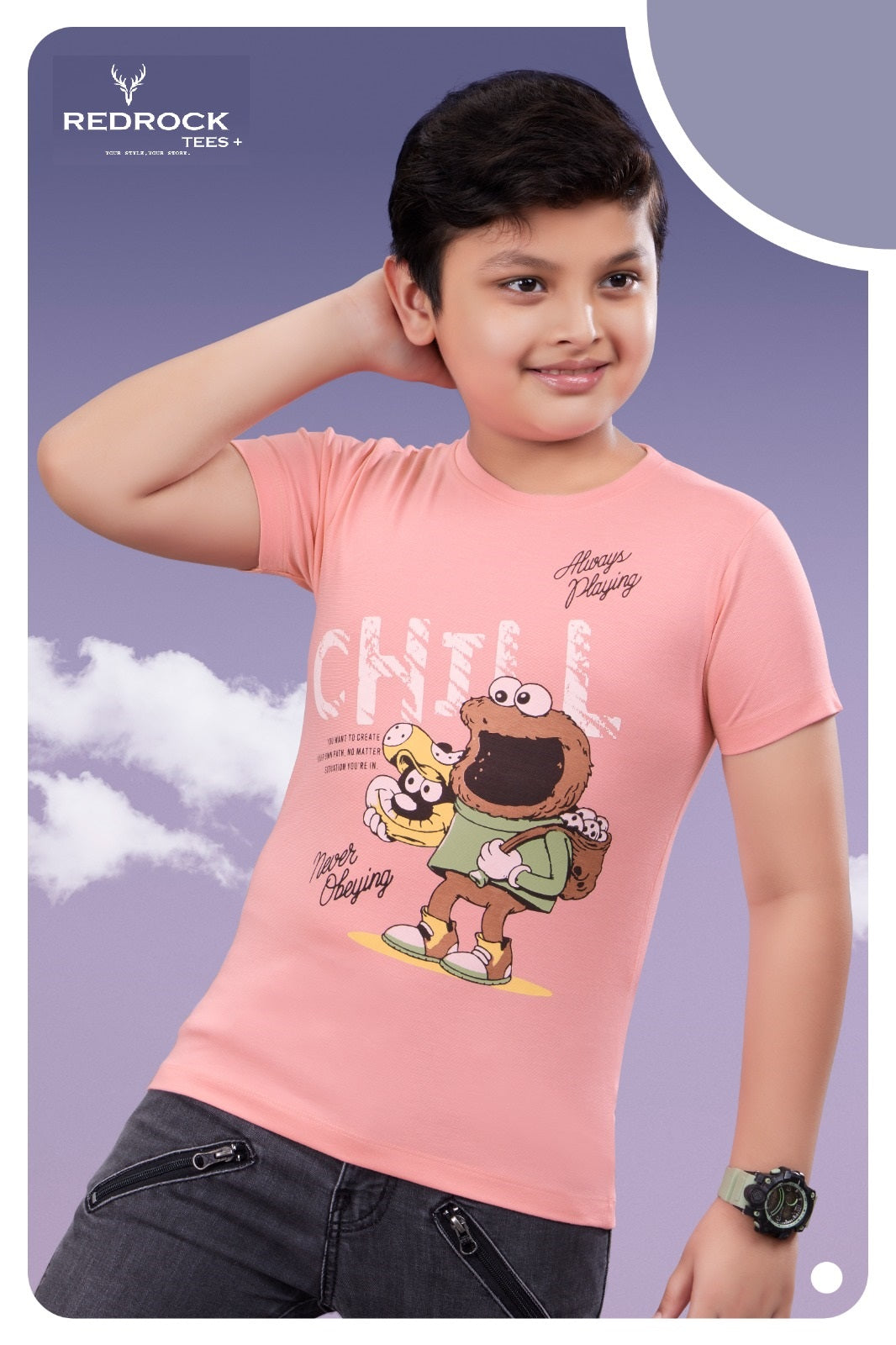 Vol 498 To 503 Hd Print Redrock Tencil Lycra Boys Tshirt Wholesaler India