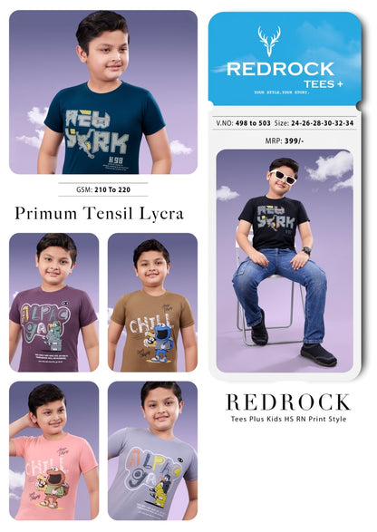 Vol 498 To 503 Hd Print Redrock Tencil Lycra Boys Tshirt Wholesaler India