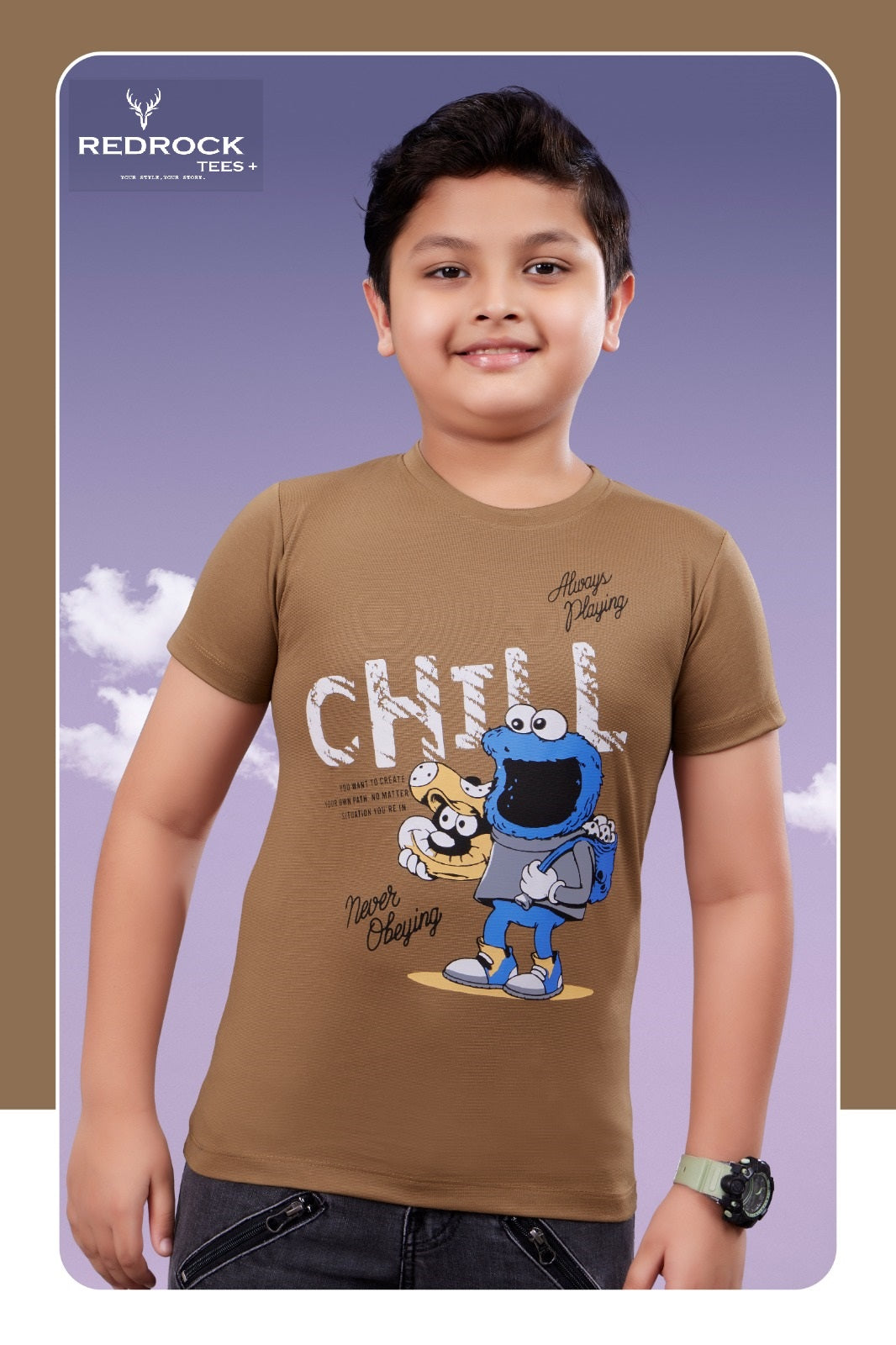 Vol 498 To 503 Hd Print Redrock Tencil Lycra Boys Tshirt Wholesaler India