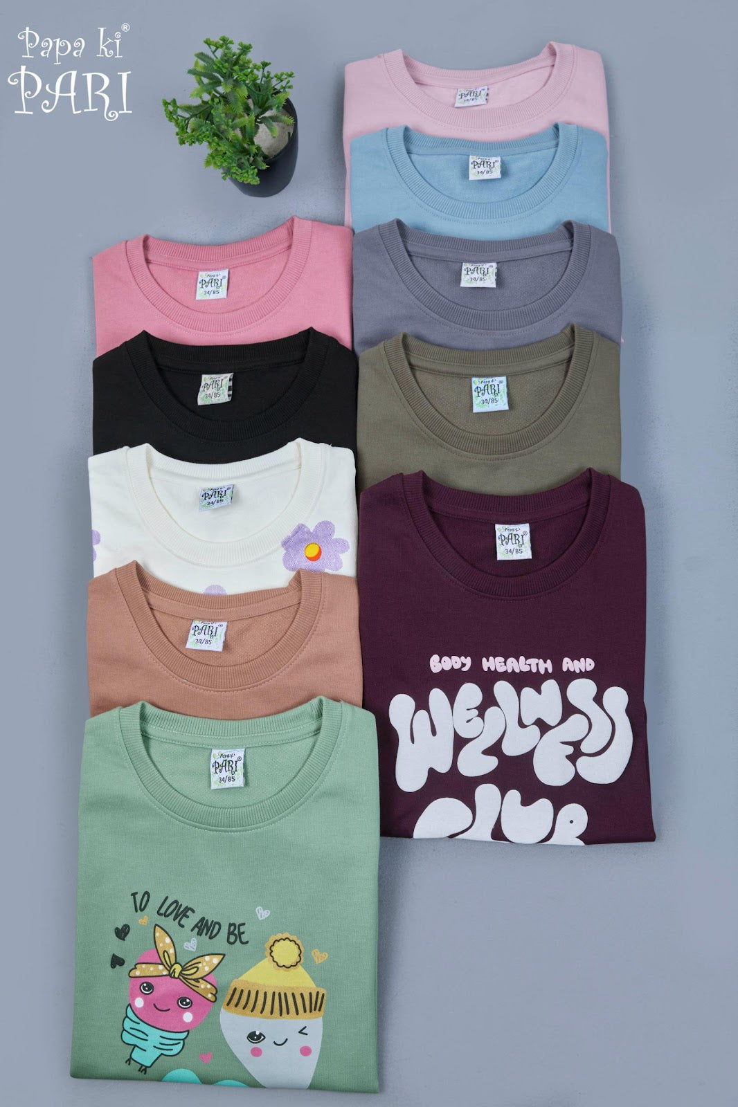 Vol 505 Papa Ki Pari Cotton Looper Girls Tshirt Wholesaler