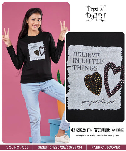 Vol 505 Papa Ki Pari Cotton Looper Girls Tshirt Wholesaler