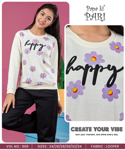 Vol 505 Papa Ki Pari Cotton Looper Girls Tshirt Wholesaler