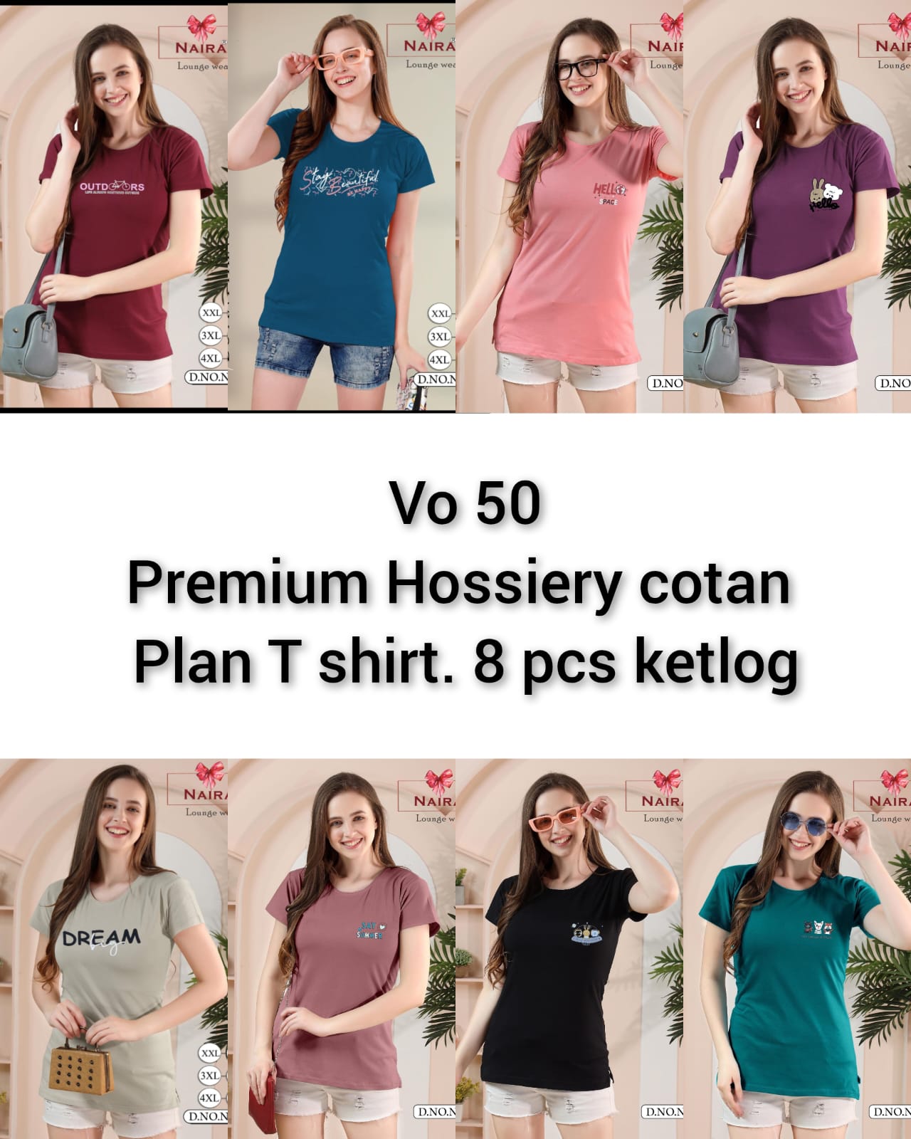 Vol 50 Kavyansika Hosiery Cotton Women Tshirt Wholesale Price