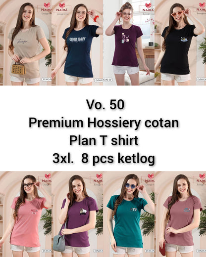 Vol 50 Kavyansika Hosiery Cotton Women Tshirt Wholesale Price