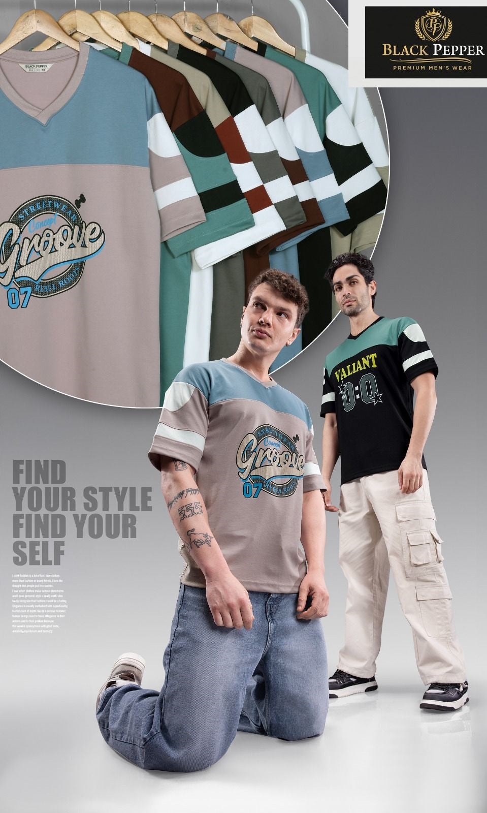 Vol 50 To 57 Black Pepper Interlock Mens Tshirts Manufacturer Ahmedabad