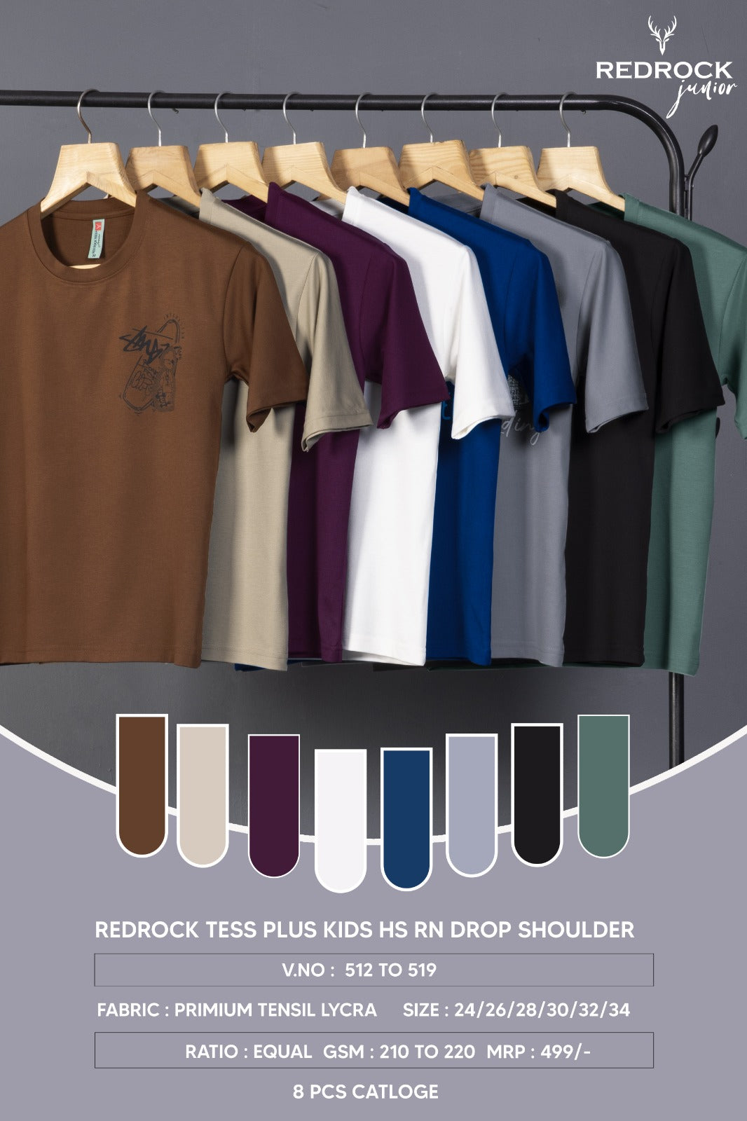 Vol 512 To 519 Redrock Tencil Lycra Boys Tshirt Wholesaler Ahmedabad