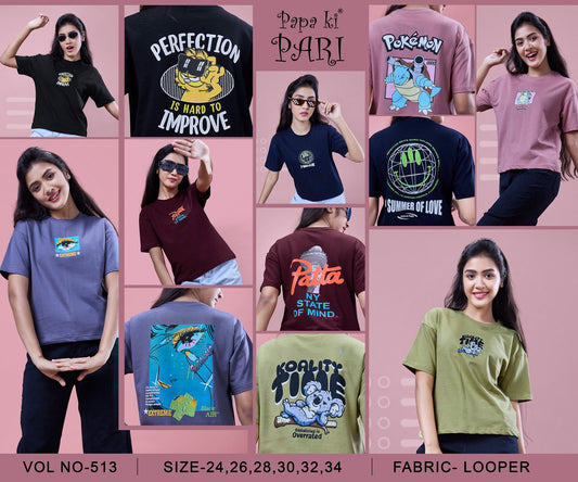Vol 513 Papa Ki Pari Cotton Looper Girls Top Wholesaler India
