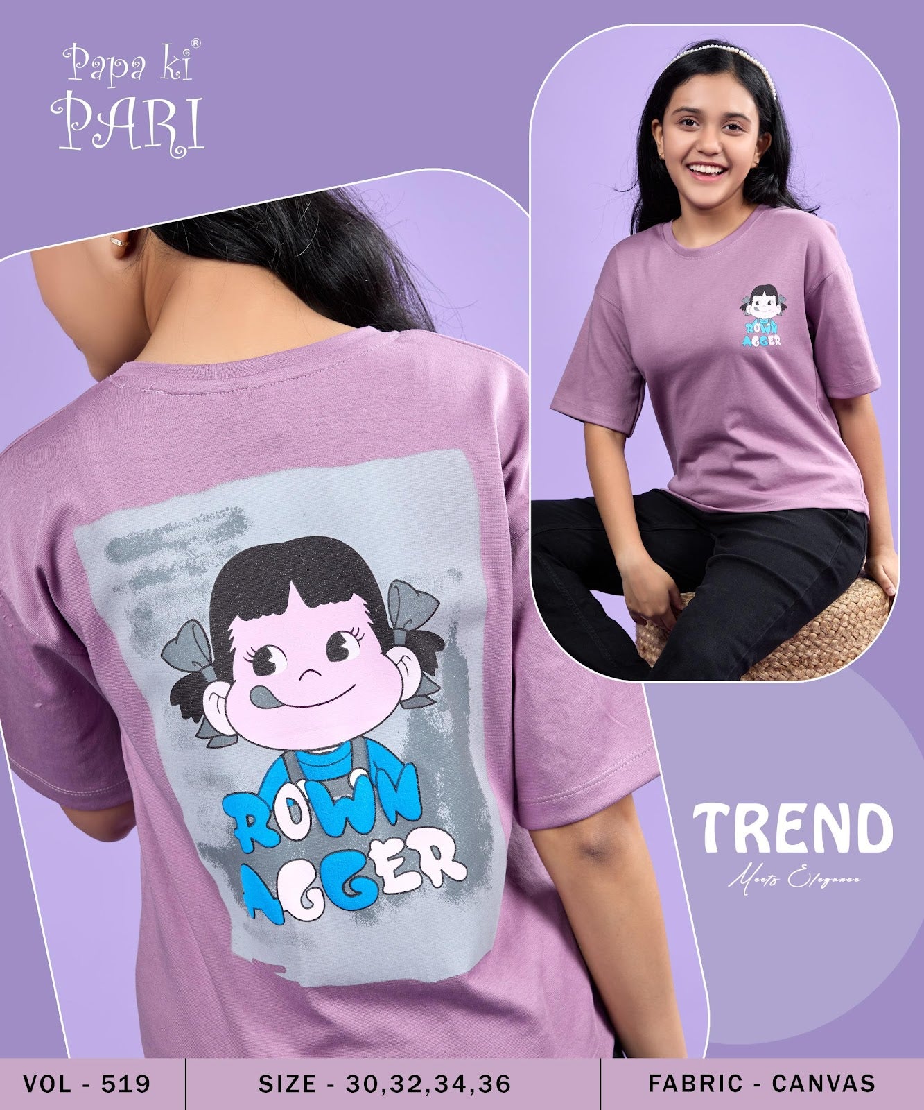 Vol 519 Papa Ki Pari Canvas Girls Top Exporter