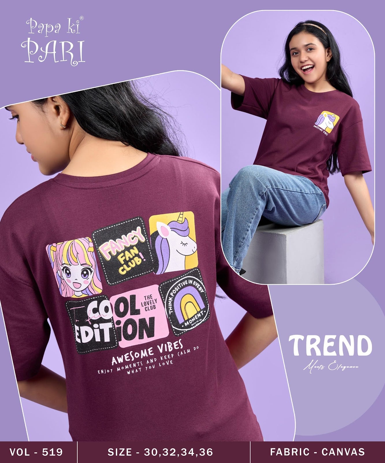 Vol 519 Papa Ki Pari Canvas Girls Top Exporter
