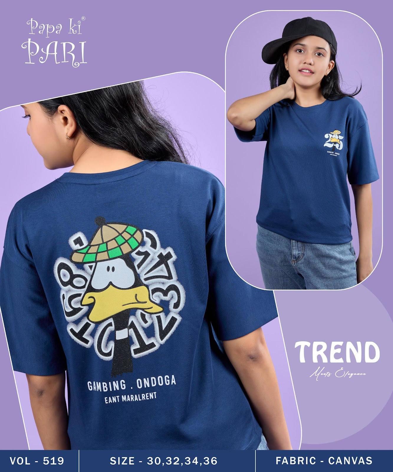 Vol 519 Papa Ki Pari Canvas Girls Top Exporter