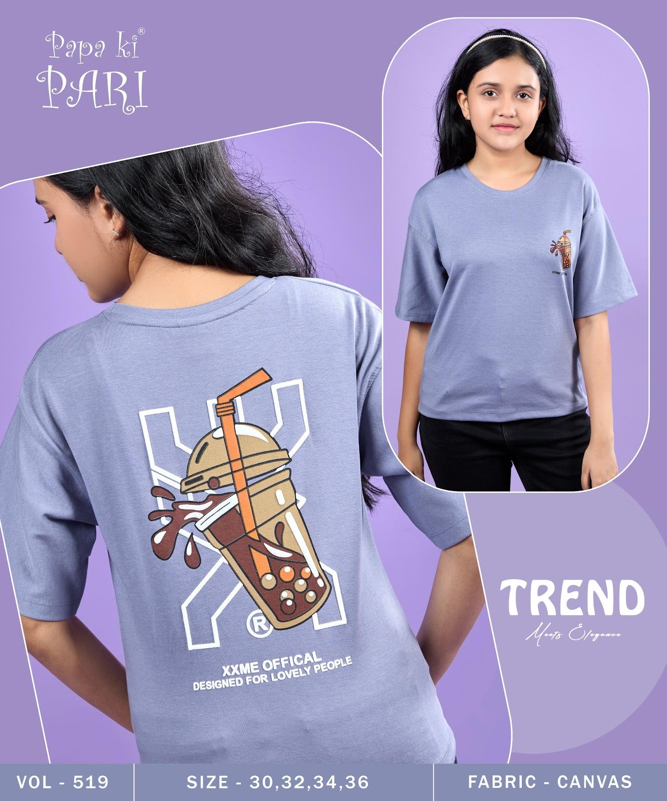 Vol 519 Papa Ki Pari Canvas Girls Top Exporter