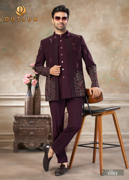 Vol 51 Wedding Collection Outluk Rayon Mens Coat Pant Wholesale Rate