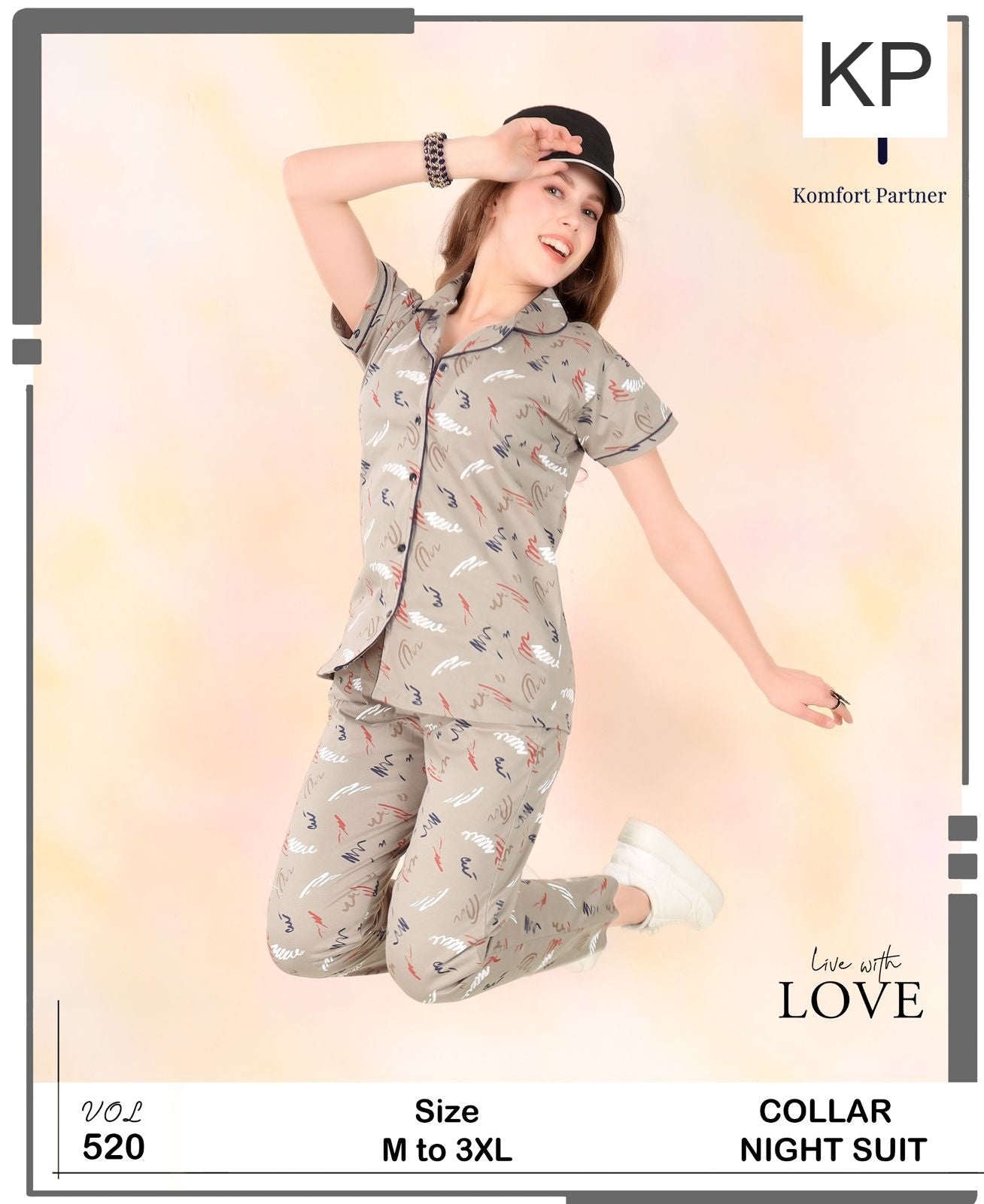 Vol 520 Kp Hosiery Collar Night Suits Wholesaler Ahmedabad