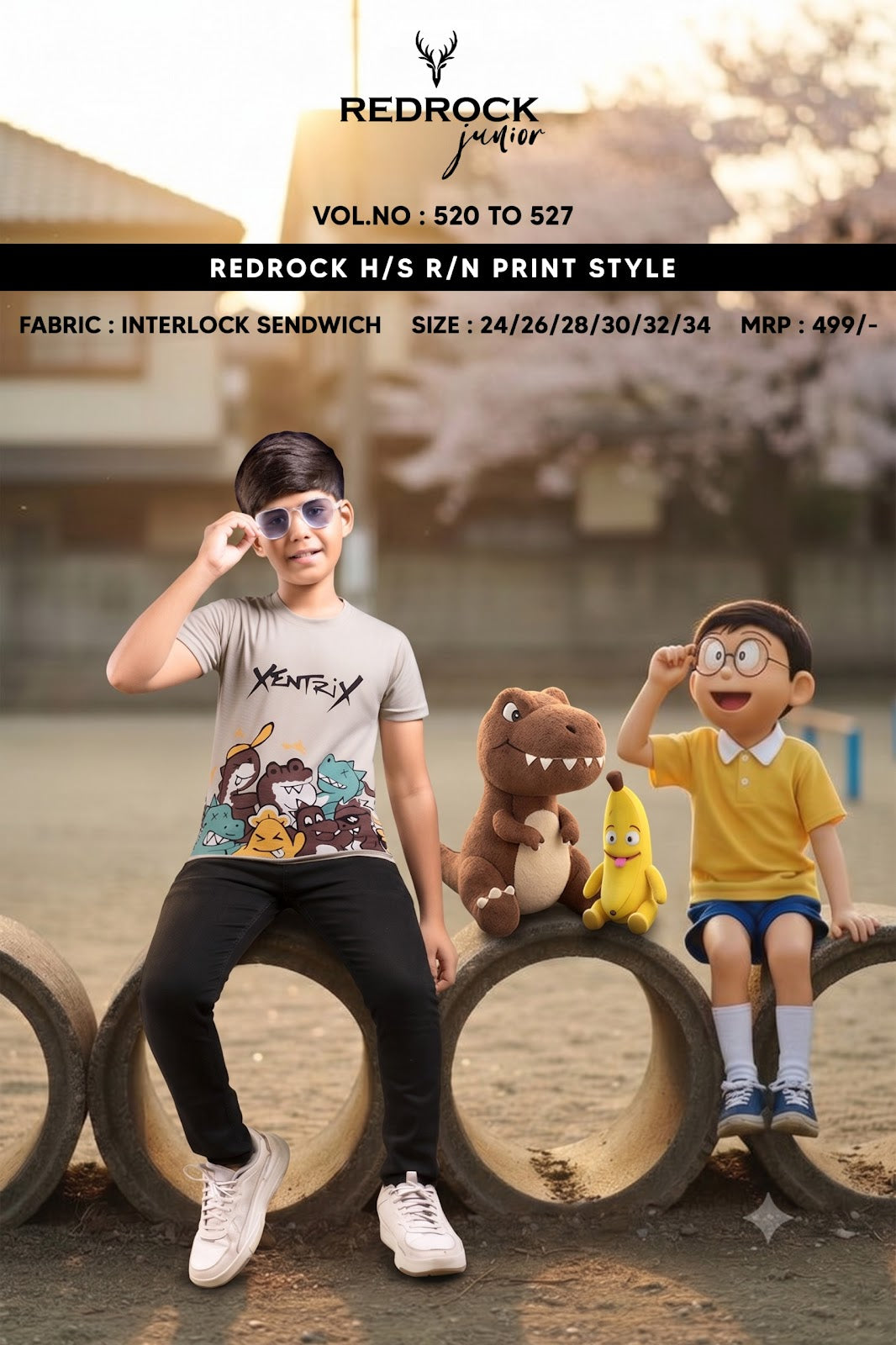 Vol 520 To 527 Redrock Interlock Boys Tshirt Exporter India