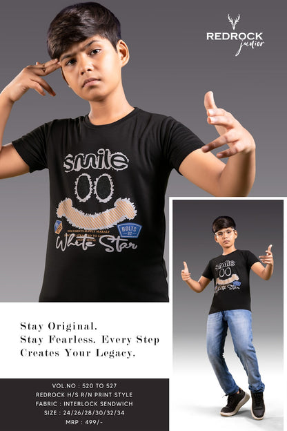 Vol 520 To 527 Redrock Interlock Boys Tshirt Exporter India