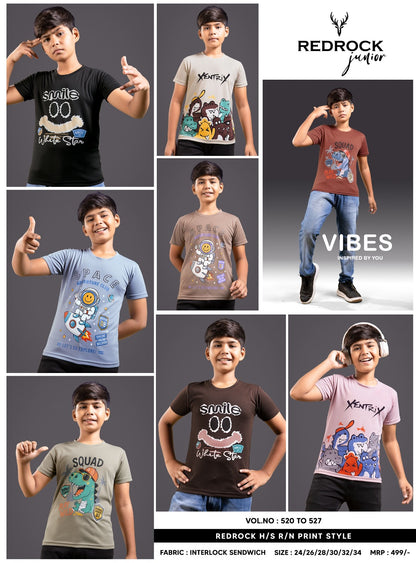 Vol 520 To 527 Redrock Interlock Boys Tshirt Exporter India