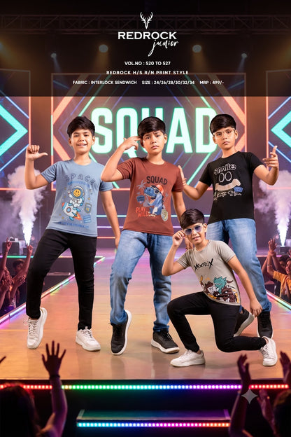 Vol 520 To 527 Redrock Interlock Boys Tshirt Exporter India