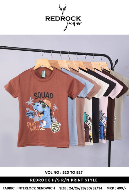 Vol 520 To 527 Redrock Interlock Boys Tshirt Exporter India
