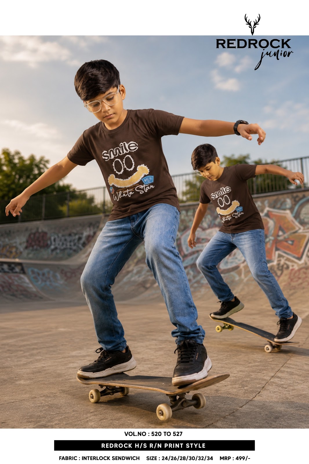 Vol 520 To 527 Redrock Interlock Boys Tshirt Exporter India