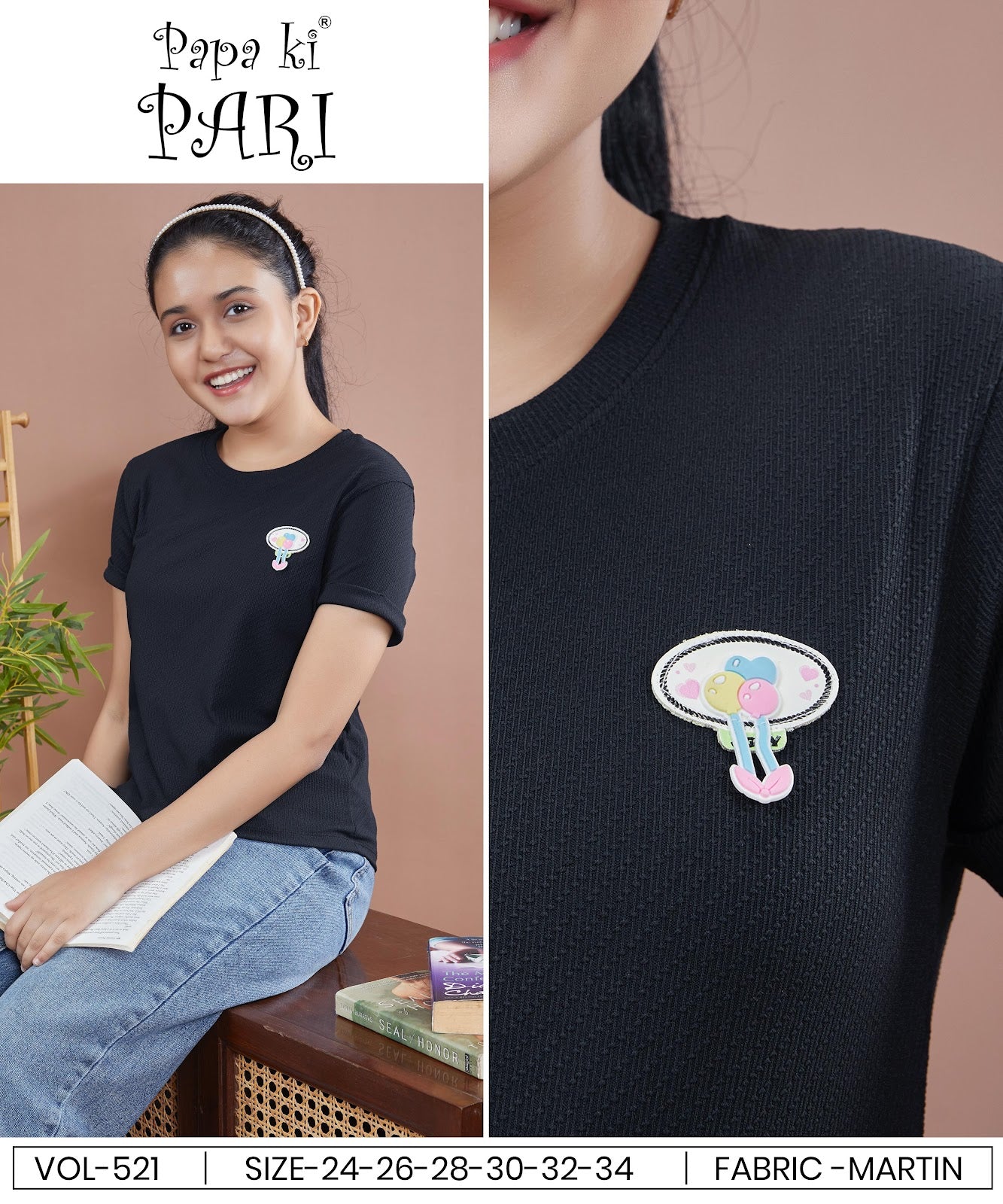 Vol 521 Papa Ki Pari Imported Girls Top Supplier India