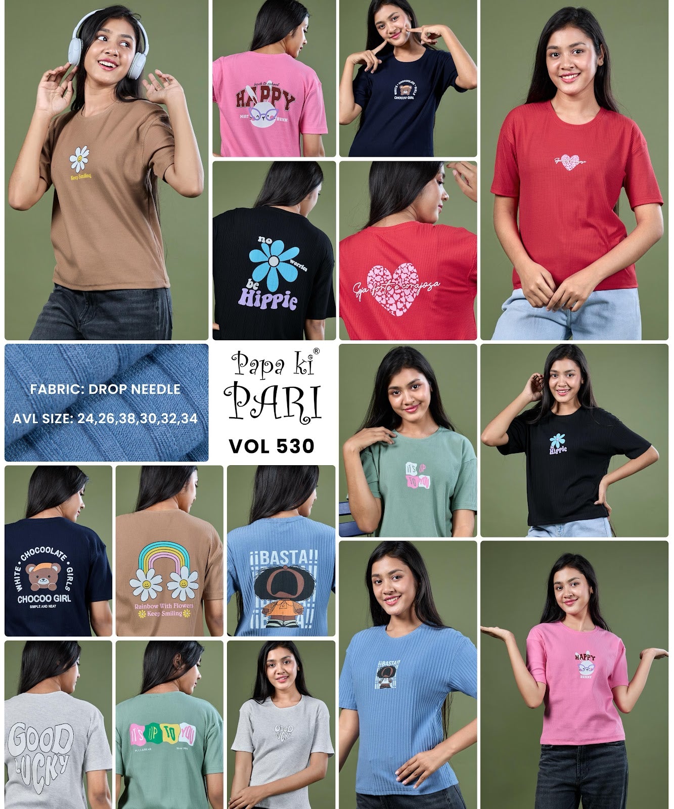 Vol 530 Papa Ki Pari Drop Needle Girls Tshirt Wholesale