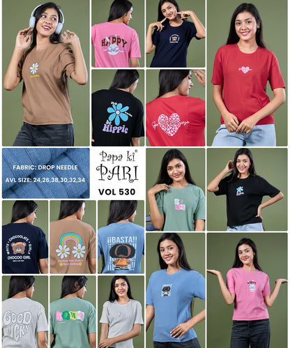 Vol 530 Papa Ki Pari Drop Needle Girls Tshirt Wholesale