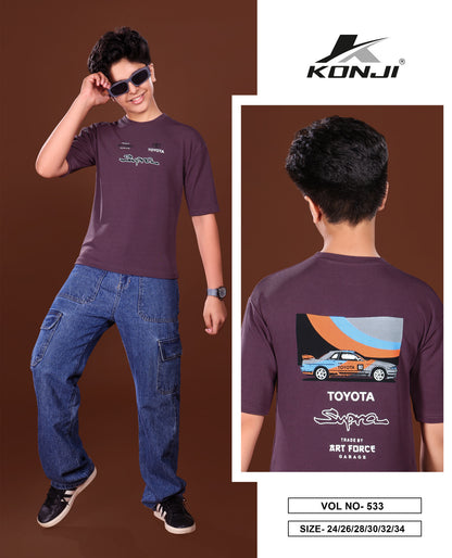 Vol 533 Konji Crape Boys Tshirt Wholesaler Ahmedabad