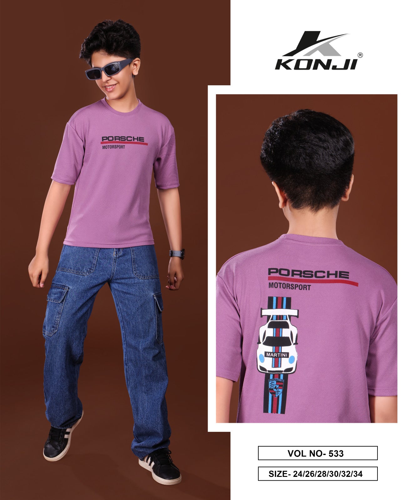 Vol 533 Konji Crape Boys Tshirt Wholesaler Ahmedabad