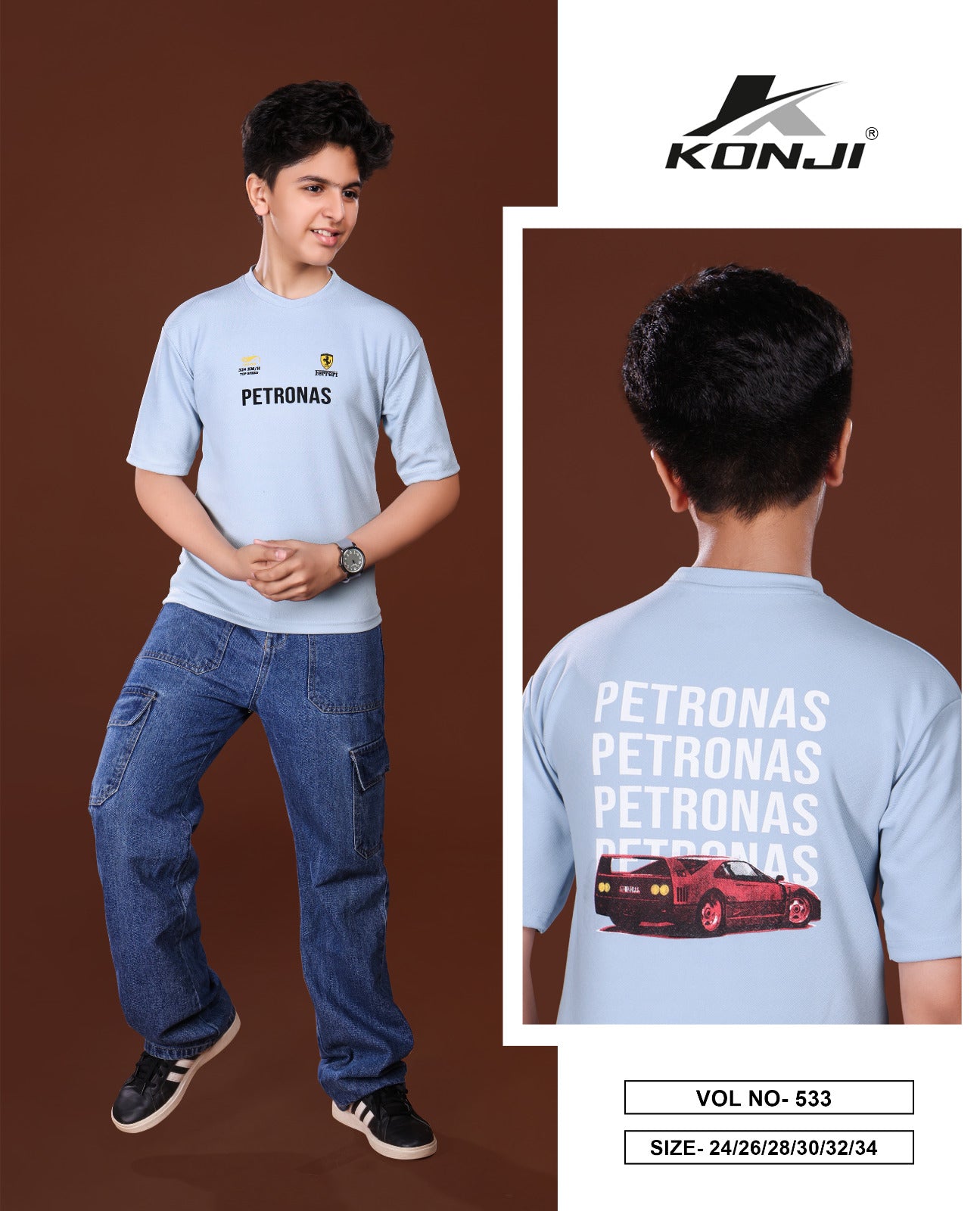 Vol 533 Konji Crape Boys Tshirt Wholesaler Ahmedabad