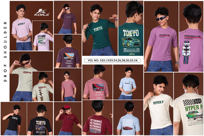Vol 533 Konji Crape Boys Tshirt Wholesaler Ahmedabad
