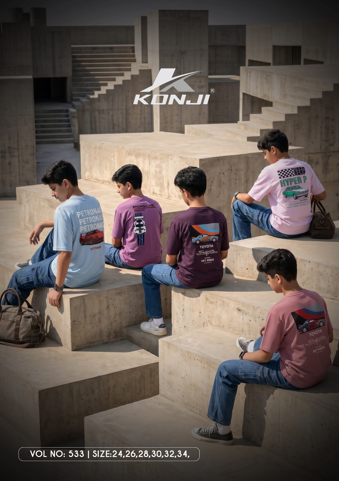 Vol 533 Konji Crape Boys Tshirt Wholesaler Ahmedabad