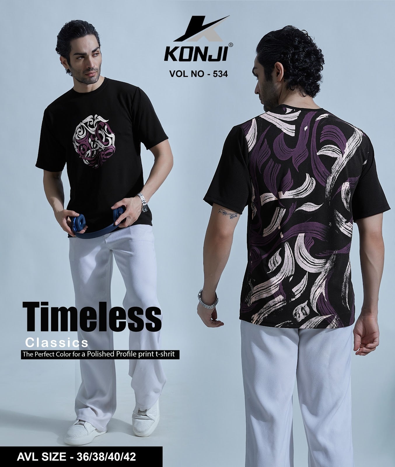 Vol 534 Konji Crape Mens Tshirts Wholesaler
