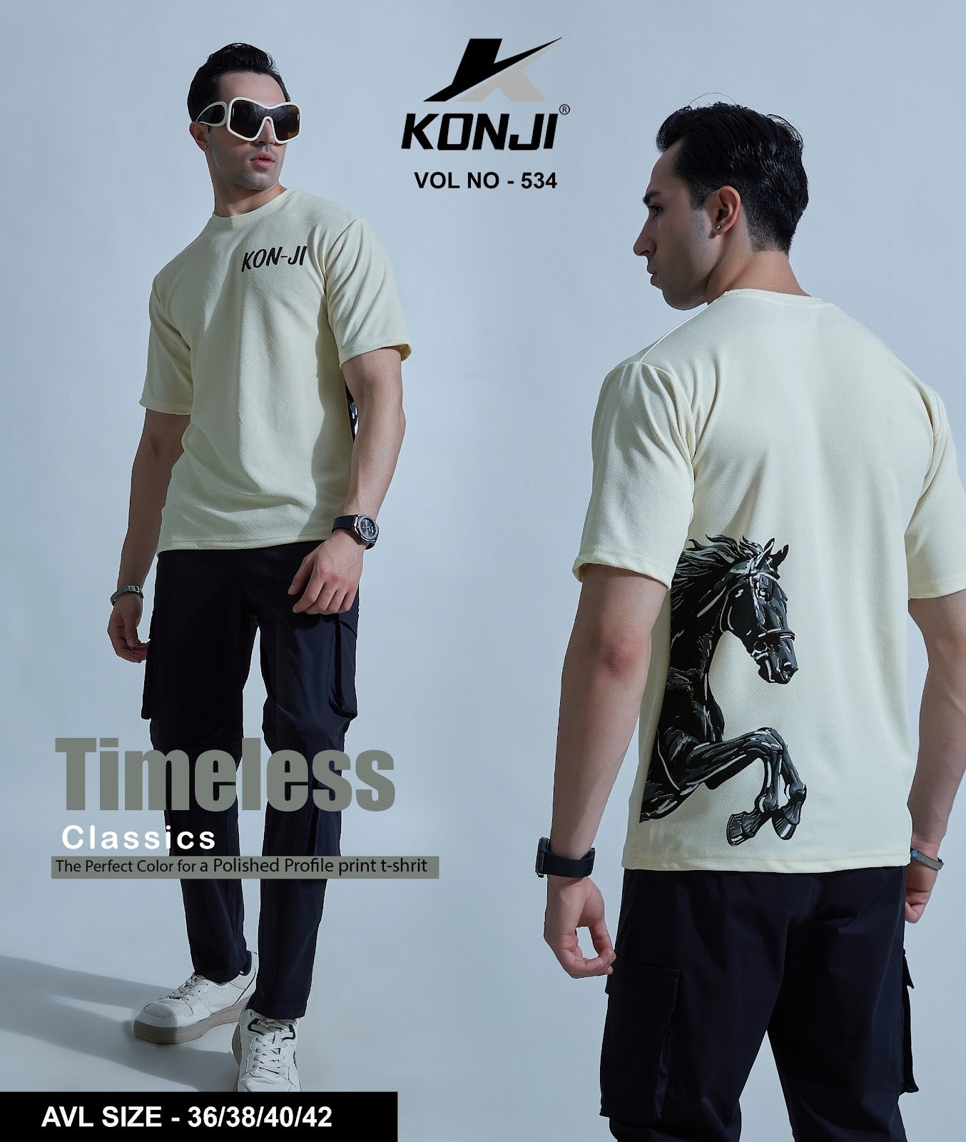 Vol 534 Konji Crape Mens Tshirts Wholesaler