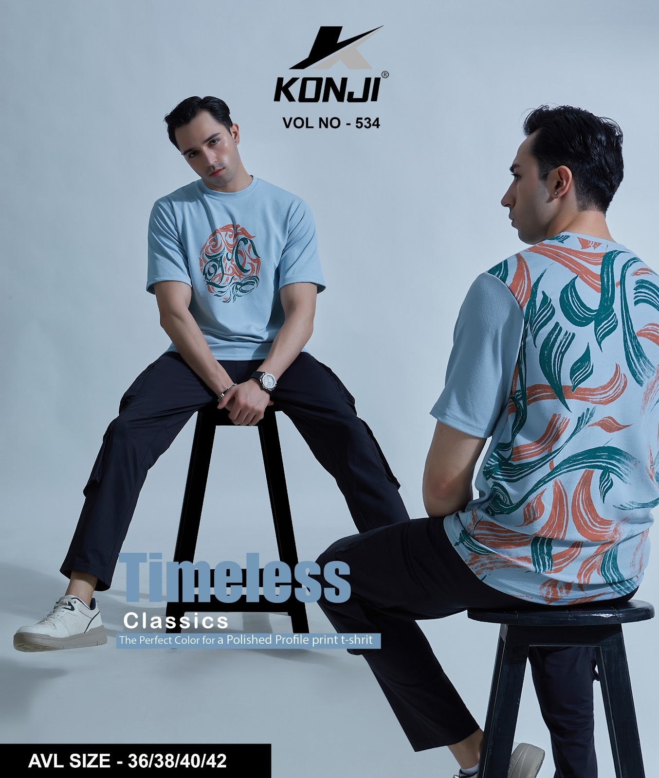 Vol 534 Konji Crape Mens Tshirts Wholesaler