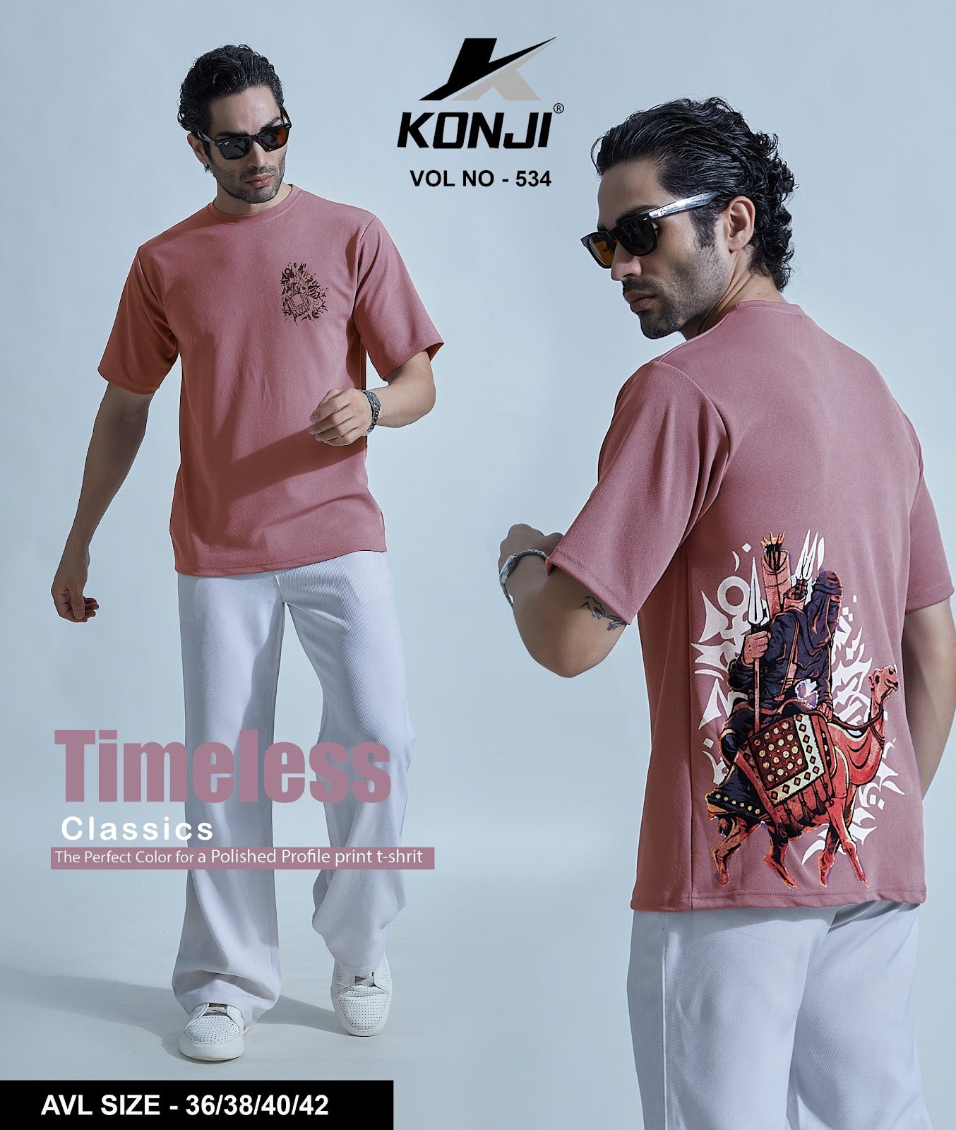 Vol 534 Konji Crape Mens Tshirts Wholesaler