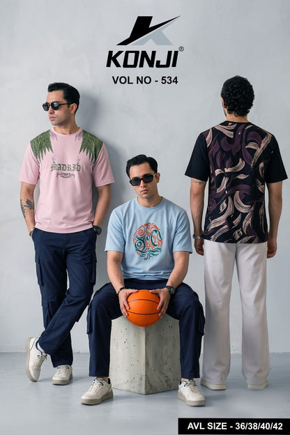 Vol 534 Konji Crape Mens Tshirts Wholesaler