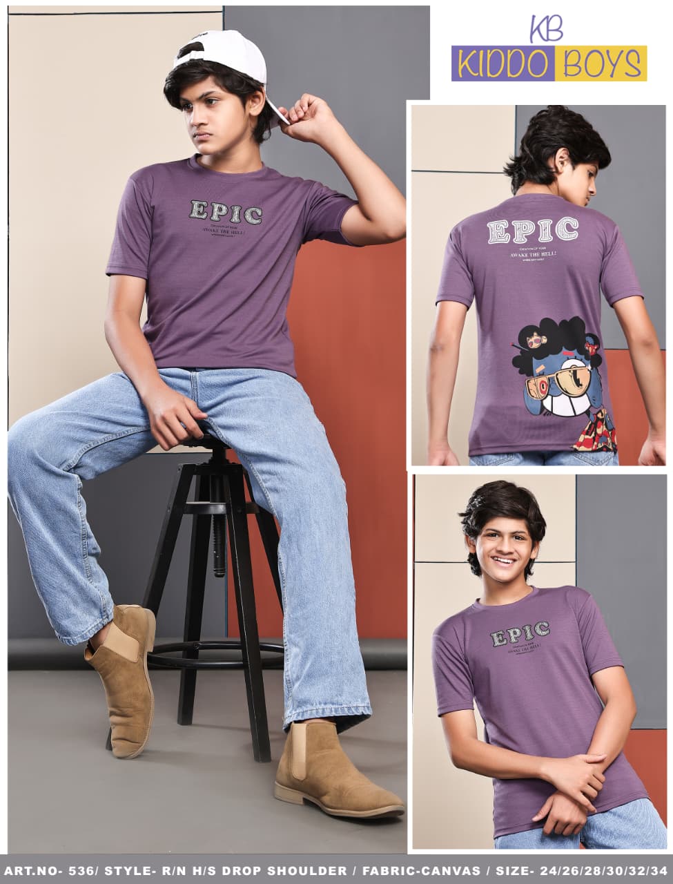Vol 536 Kiddo Canvas Boys Tshirt Exporter Ahmedabad